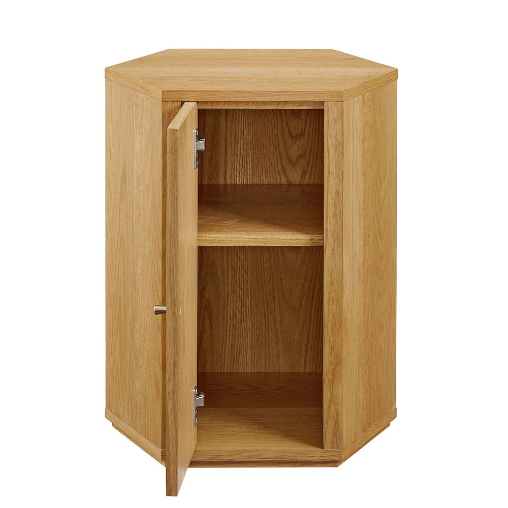 Kade Faceted Wood Side Table - Natural
