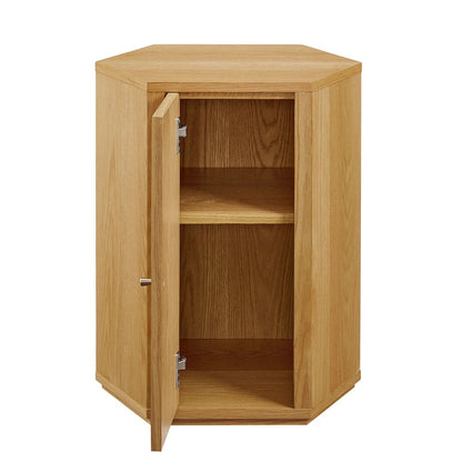Kade Faceted Wood Side Table - Natural