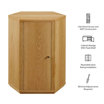Kade Faceted Wood Side Table - Natural