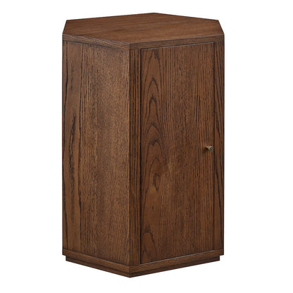 Kade Faceted Wood Side Table - Walnut