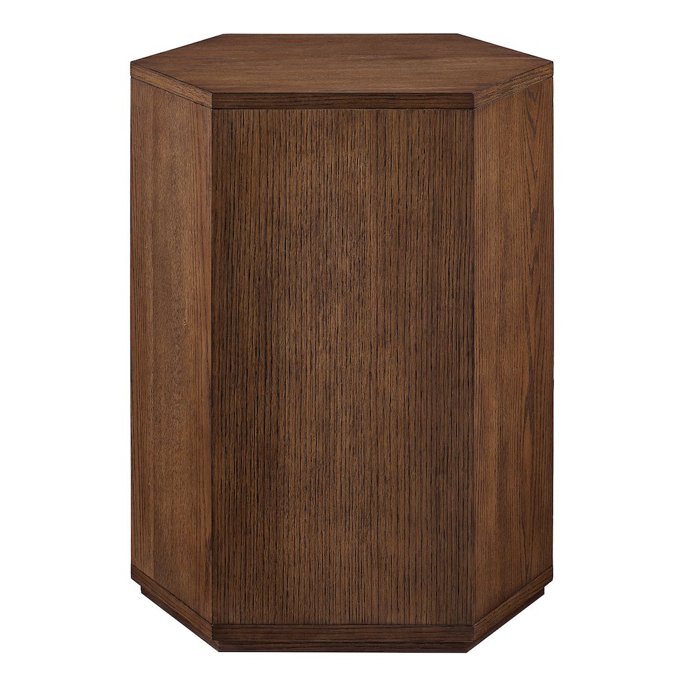 Kade Faceted Wood Side Table - Walnut