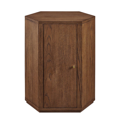 Kade Faceted Wood Side Table - Walnut
