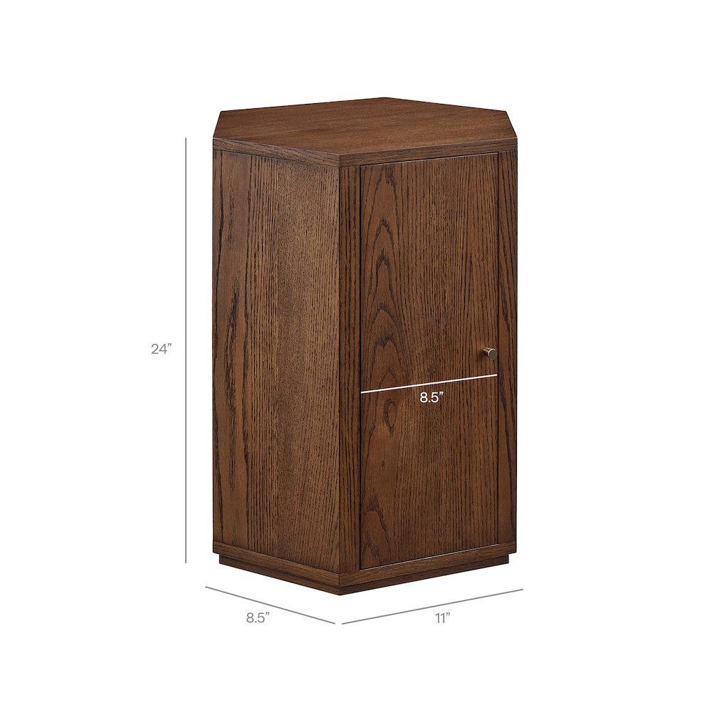 Kade Faceted Wood Side Table - Walnut
