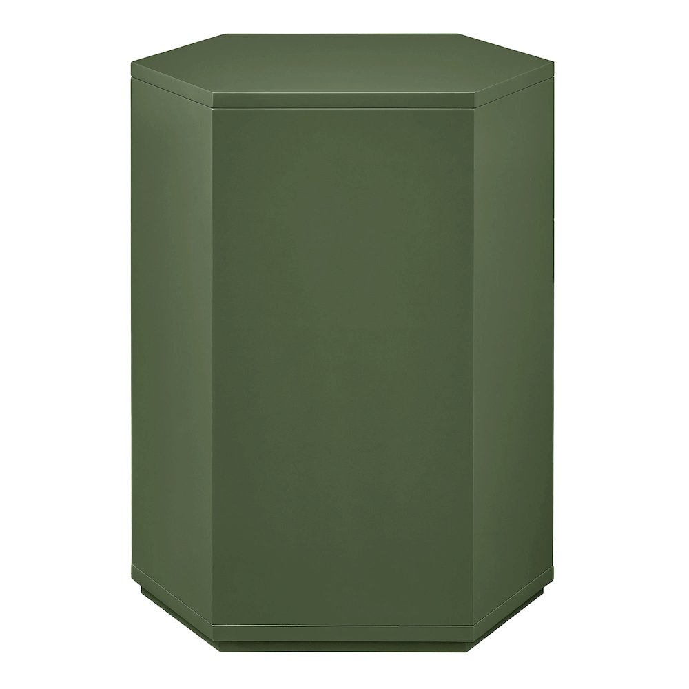 Kade Faceted Semi-Gloss Side Table - Cypress