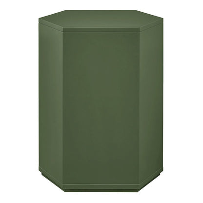 Kade Faceted Semi-Gloss Side Table - Cypress