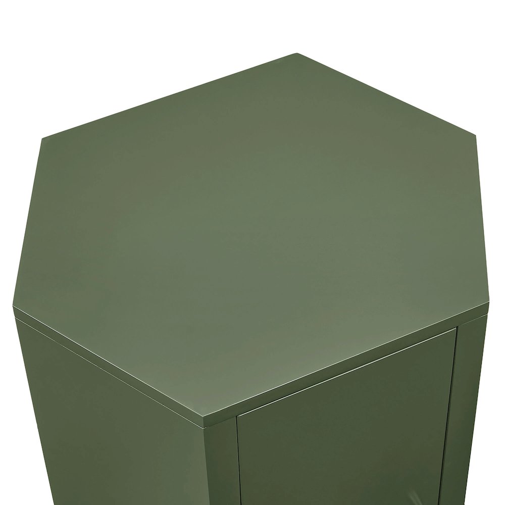 Kade Faceted Semi-Gloss Side Table - Cypress
