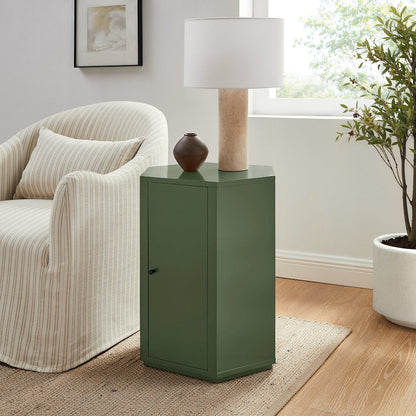 Kade Faceted Semi-Gloss Side Table - Cypress