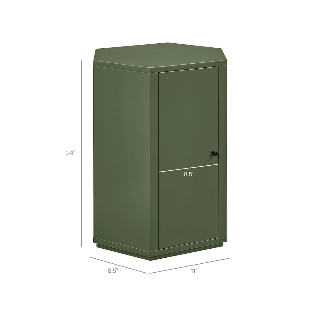 Kade Faceted Semi-Gloss Side Table - Cypress