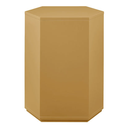 Kade Faceted Semi-Gloss Side Table - Mustard