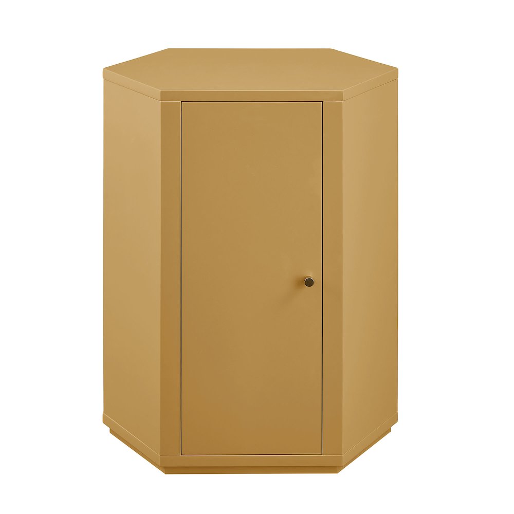 Kade Faceted Semi-Gloss Side Table - Mustard