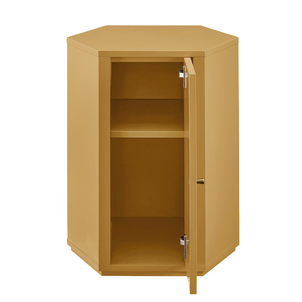 Kade Faceted Semi-Gloss Side Table - Mustard