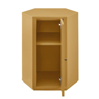 Kade Faceted Semi-Gloss Side Table - Mustard