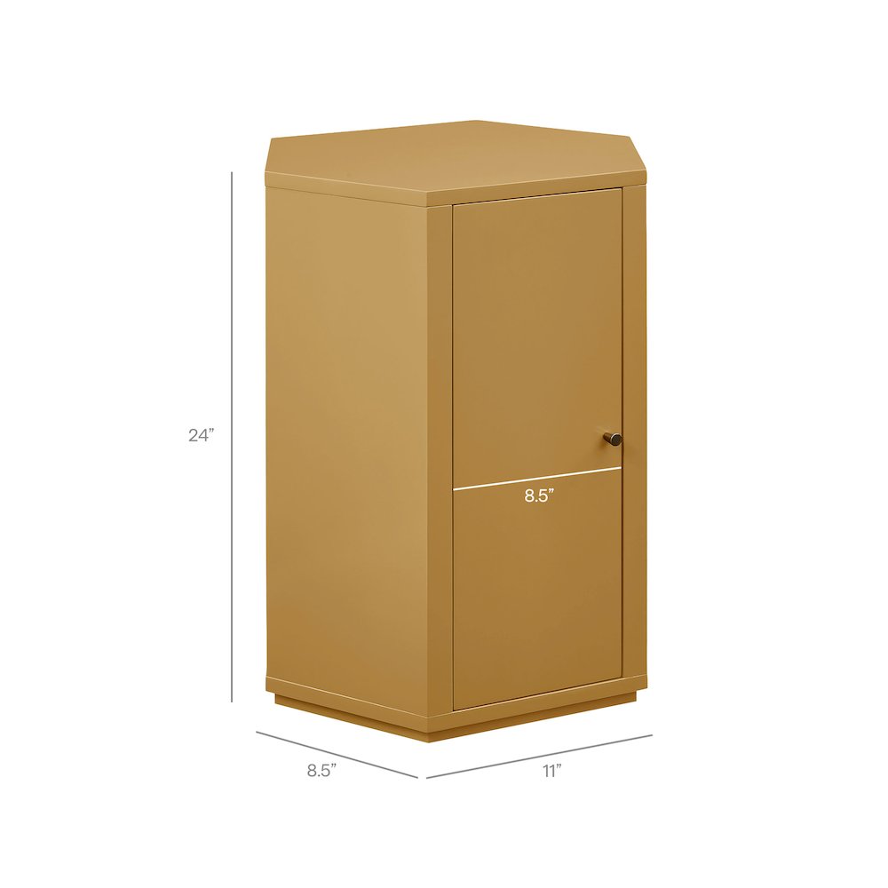Kade Faceted Semi-Gloss Side Table - Mustard