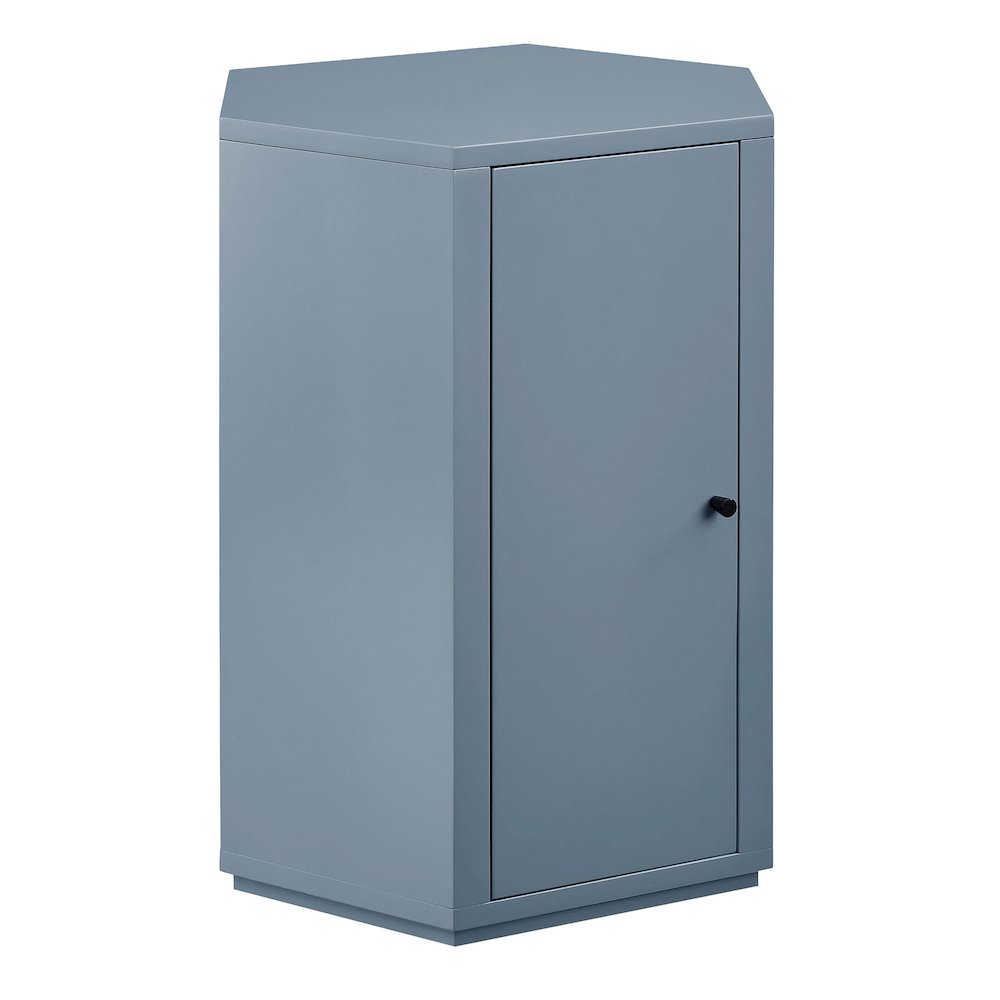 Kade Faceted Semi-Gloss Side Table - Stillwater Blue