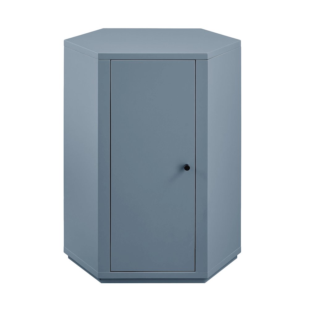 Kade Faceted Semi-Gloss Side Table - Stillwater Blue