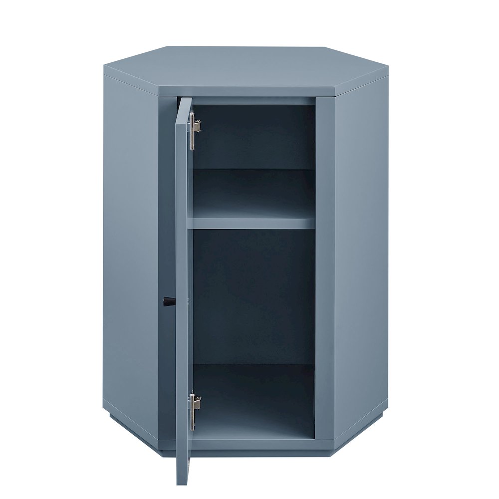 Kade Faceted Semi-Gloss Side Table - Stillwater Blue