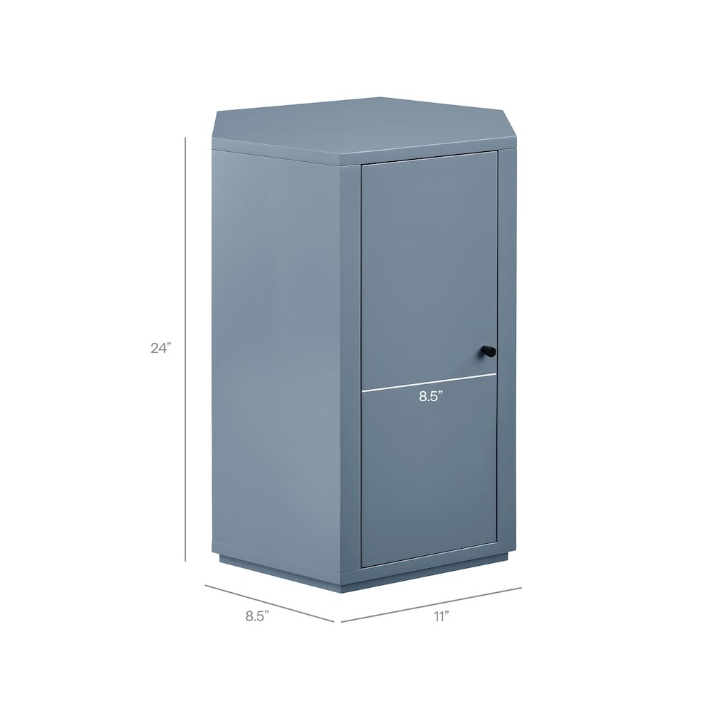 Kade Faceted Semi-Gloss Side Table - Stillwater Blue