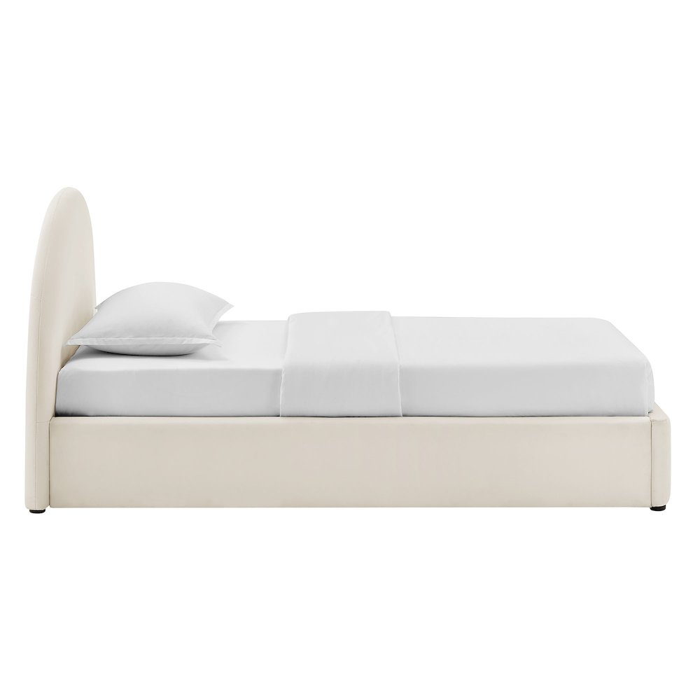 Resort Twin Arched Performance Velvet Storage Platform Bed - Alabaster