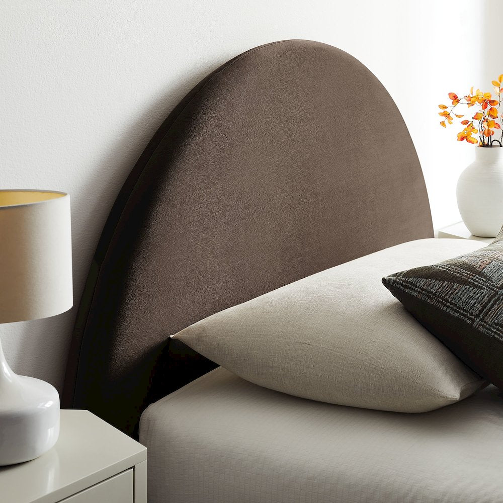Resort Twin Arched Performance Velvet Storage Platform Bed - Chocolate Brown
