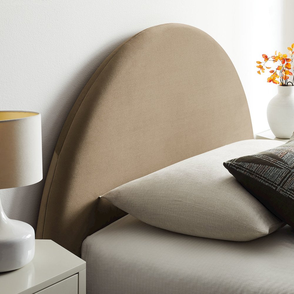 Resort Twin Arched Performance Velvet Storage Platform Bed - Taupe