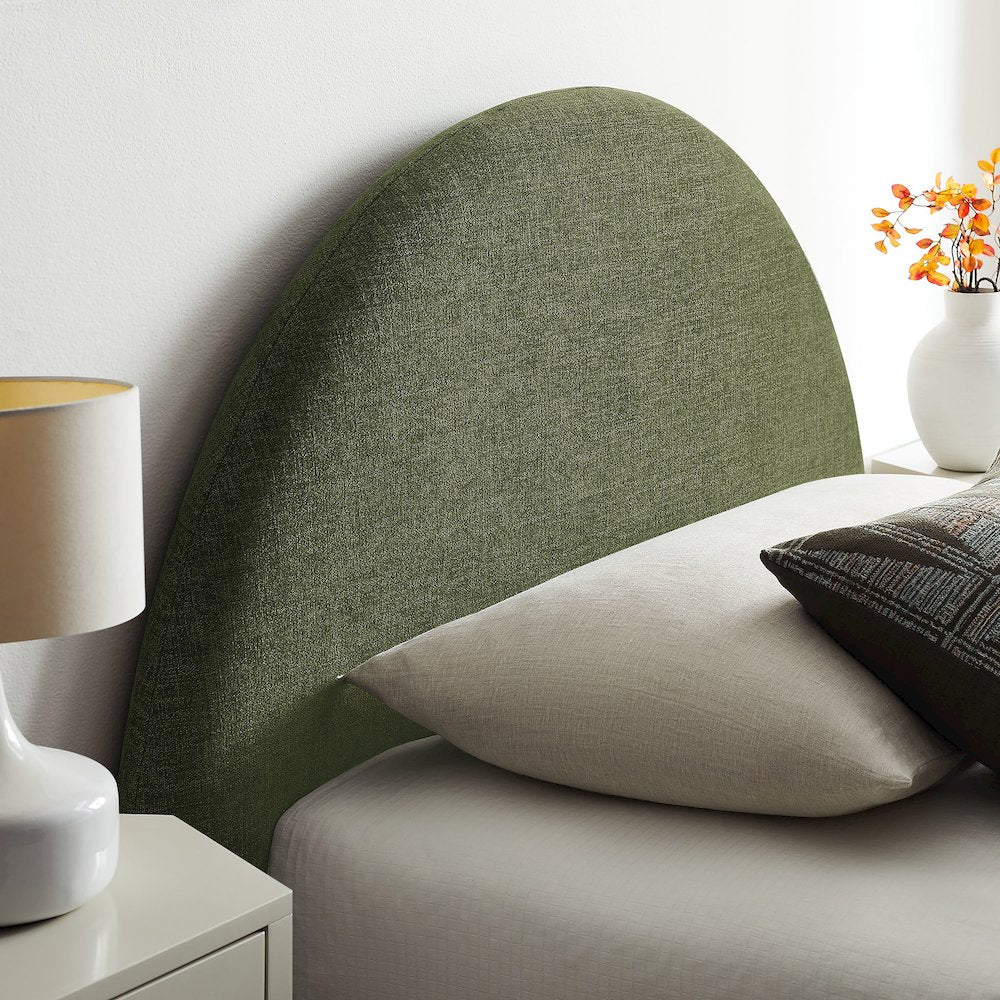 Resort Twin Arched Upholstered Fabric Storage Platform Bed Frame - Foliage