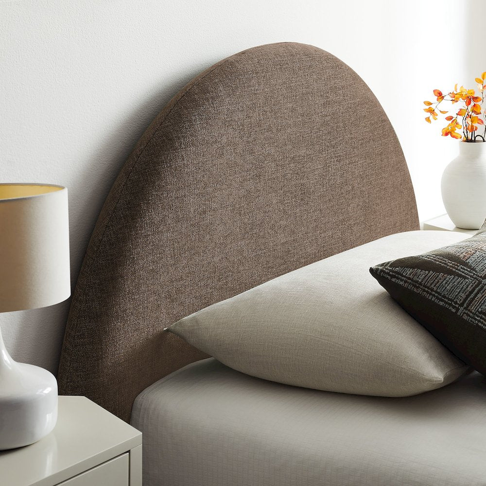 Resort Twin Arched Upholstered Fabric Storage Platform Bed Frame - Mocha