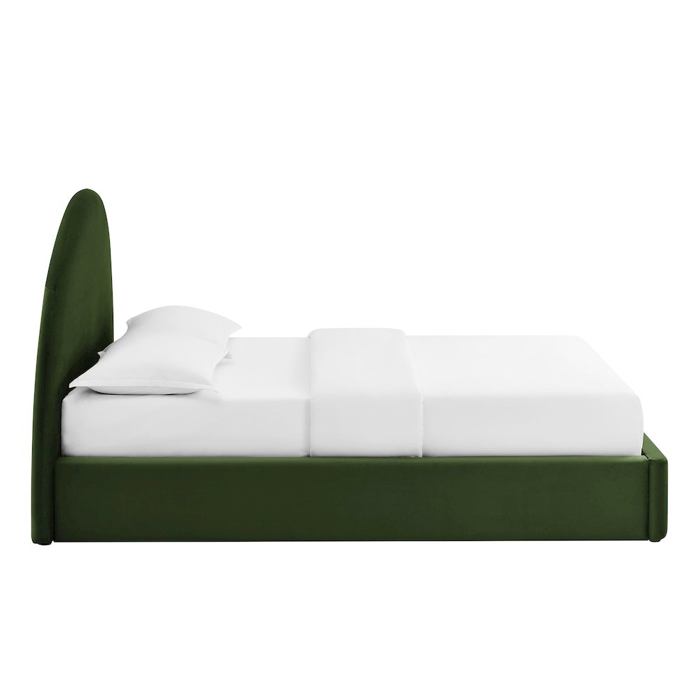 Resort Full Arched Performance Velvet Storage Platform Bed - Moss Green