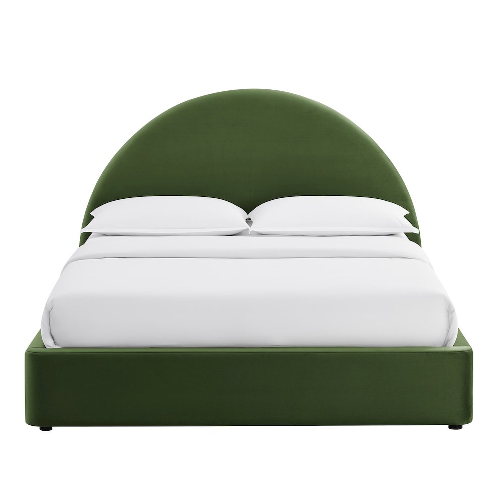 Resort Full Arched Performance Velvet Storage Platform Bed - Moss Green