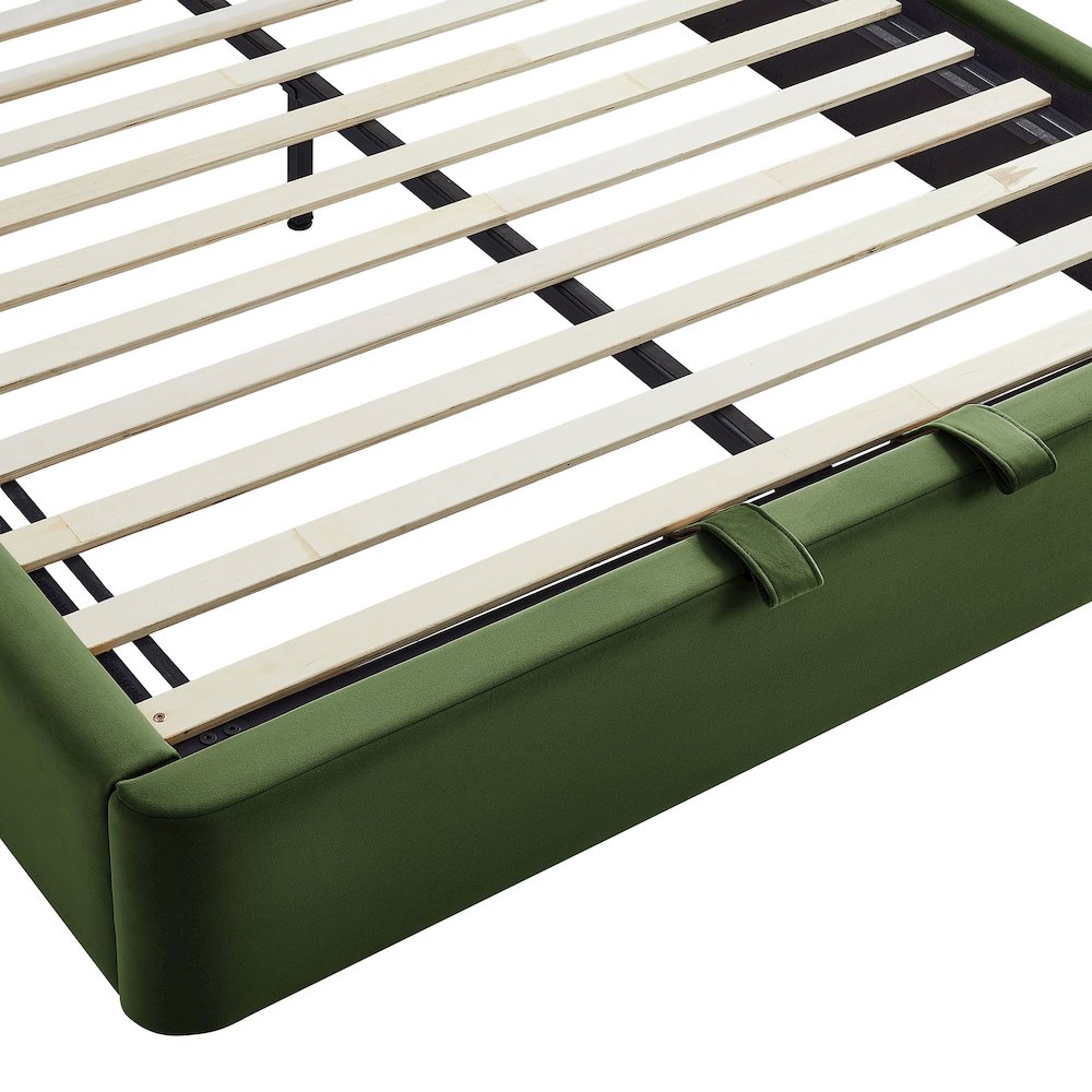 Resort Full Arched Performance Velvet Storage Platform Bed - Moss Green