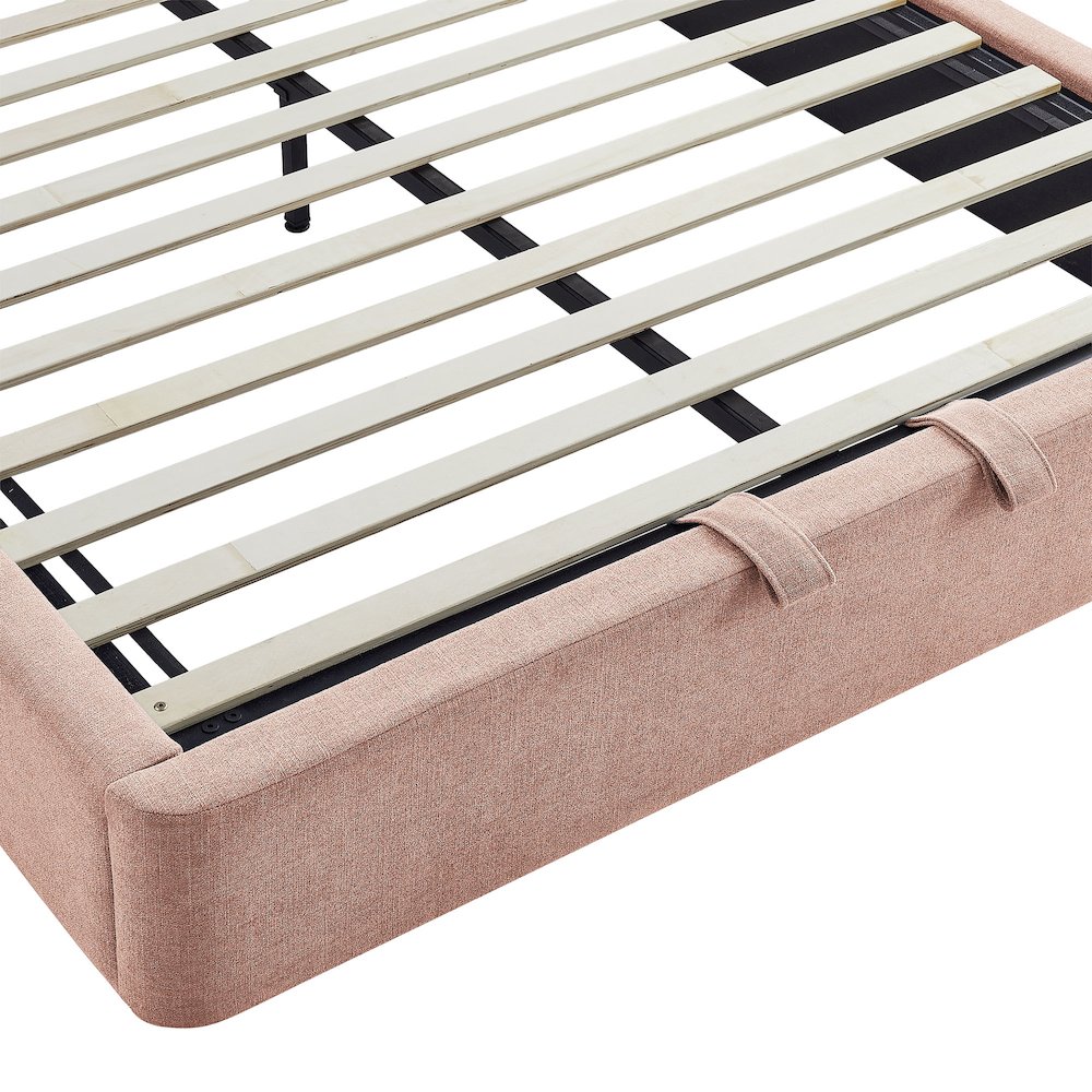 Resort Full Arched Upholstered Fabric Storage Platform Bed Frame - Blush