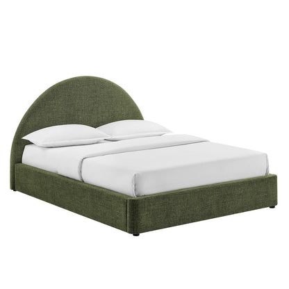 Resort Full Arched Upholstered Fabric Storage Platform Bed Frame - Foliage