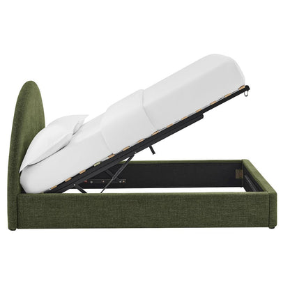 Resort Full Arched Upholstered Fabric Storage Platform Bed Frame - Foliage