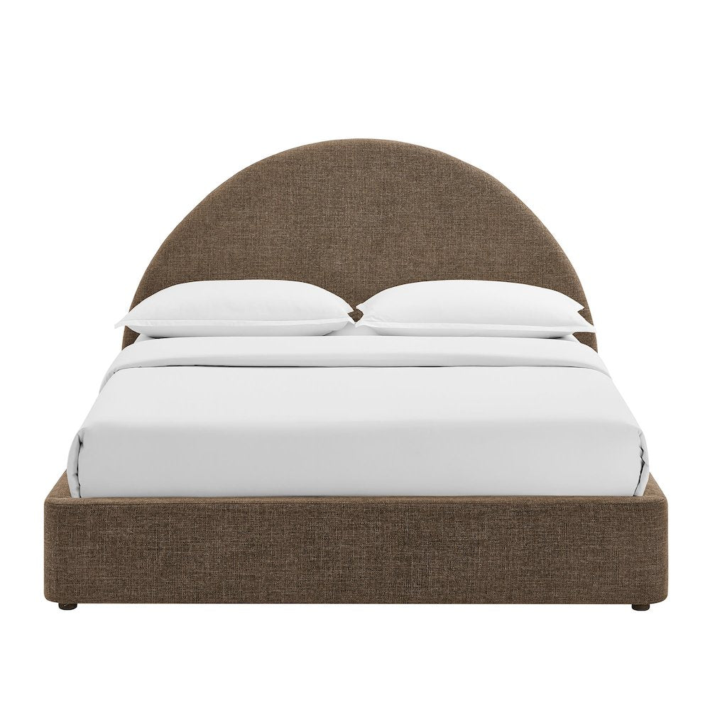 Resort Full Arched Upholstered Fabric Storage Platform Bed Frame - Mocha