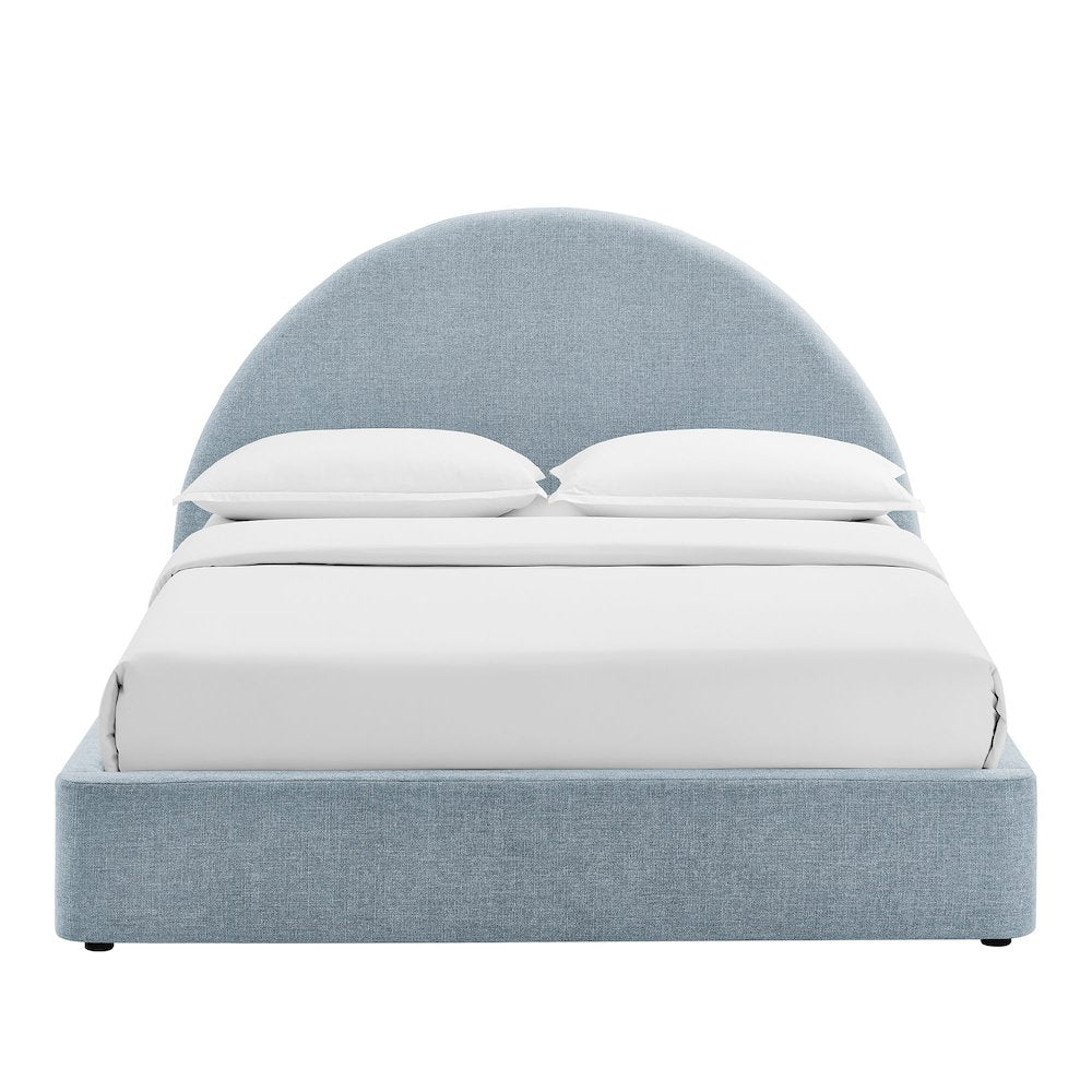 Resort Full Arched Upholstered Fabric Storage Platform Bed Frame - Sky