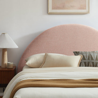 Resort Queen Arched Upholstered Fabric Storage Platform Bed Frame - Blush