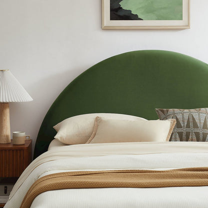 Resort King Arched Performance Velvet Storage Platform Bed - Moss Green