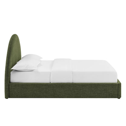 Resort King Arched Upholstered Fabric Storage Platform Bed Frame - Foliage