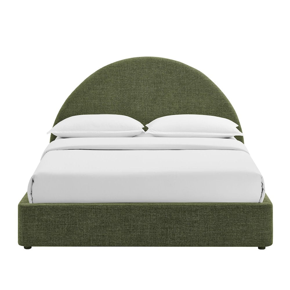Resort King Arched Upholstered Fabric Storage Platform Bed Frame - Foliage