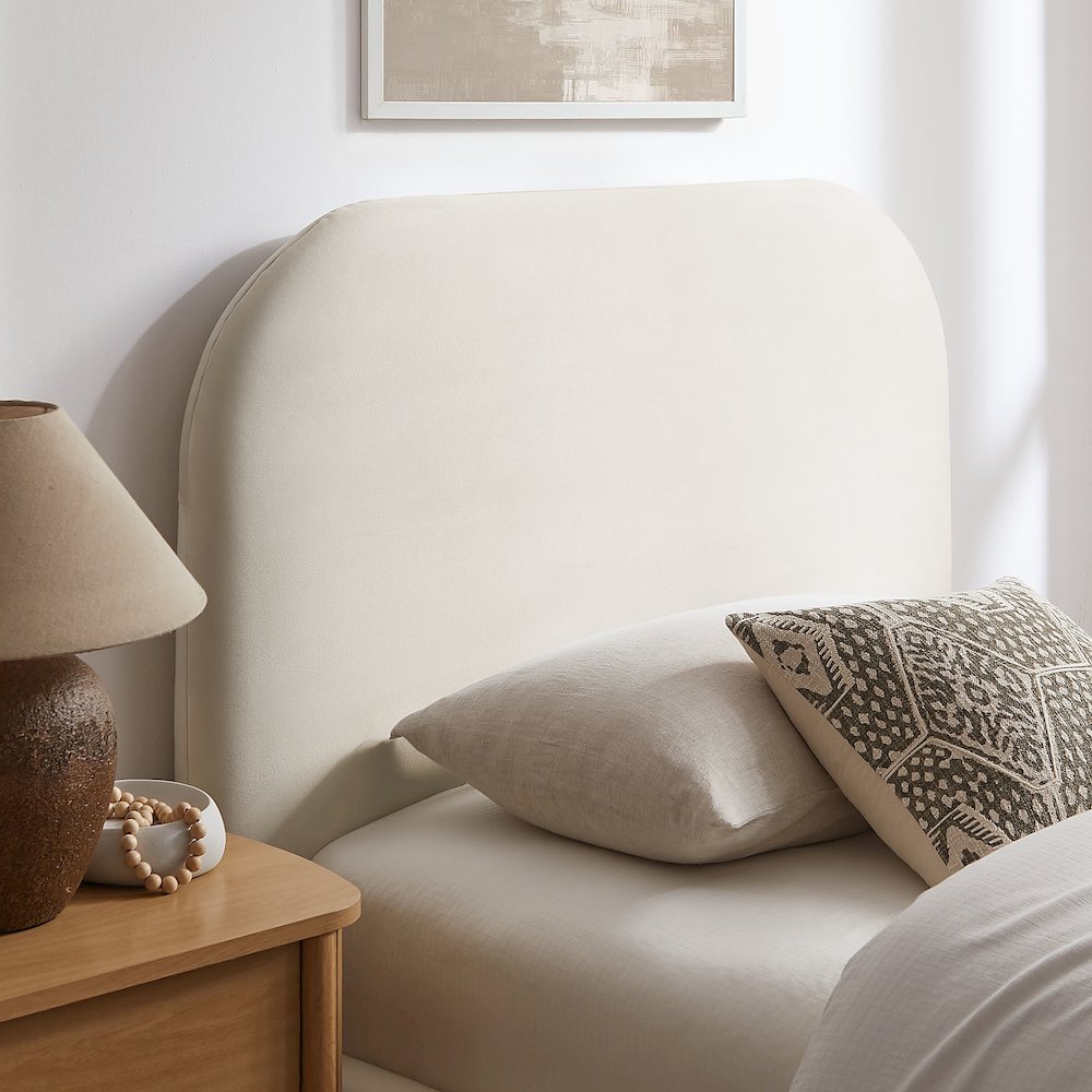 Keynote Twin Performance Velvet Storage Platform Bed Frame - Alabaster