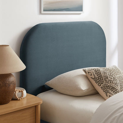 Keynote Twin Performance Velvet Storage Platform Bed Frame - Cadet Blue