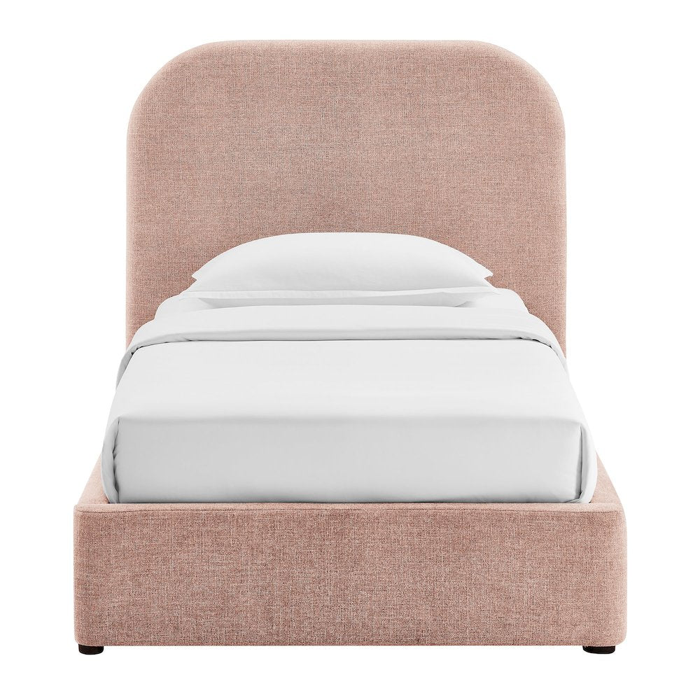 Keynote Twin Fabric Upholstered Storage Platform Bed Frame - Blush