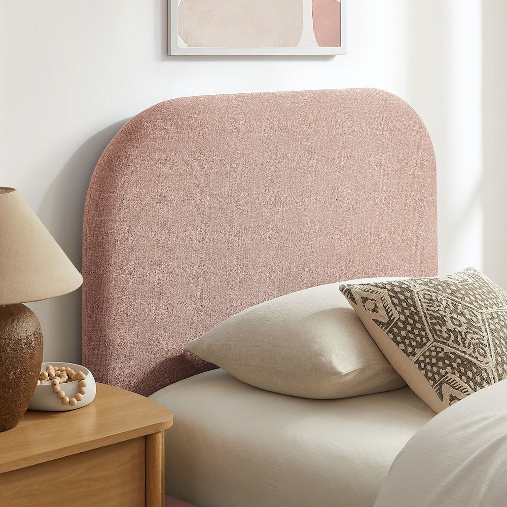 Keynote Twin Fabric Upholstered Storage Platform Bed Frame - Blush