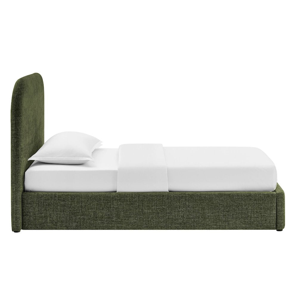 Keynote Twin Fabric Upholstered Storage Platform Bed Frame - Foliage