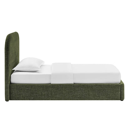 Keynote Twin Fabric Upholstered Storage Platform Bed Frame - Foliage