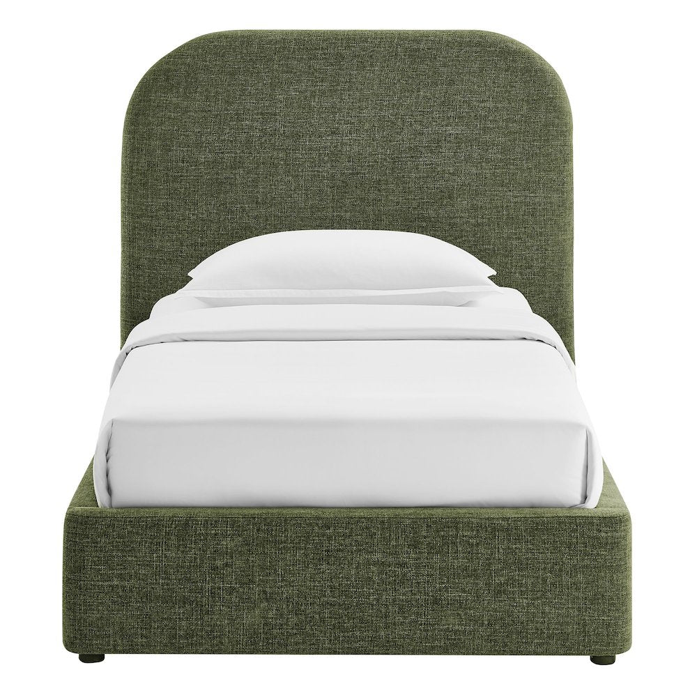 Keynote Twin Fabric Upholstered Storage Platform Bed Frame - Foliage