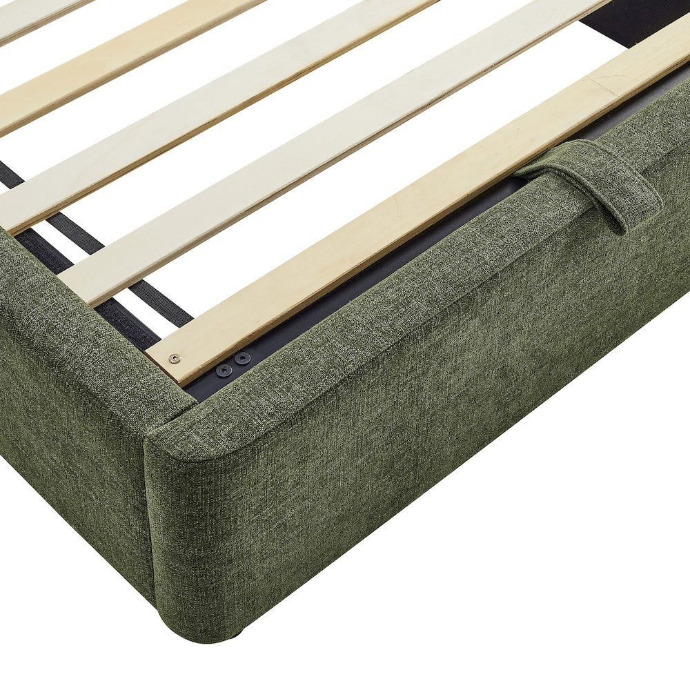 Keynote Twin Fabric Upholstered Storage Platform Bed Frame - Foliage
