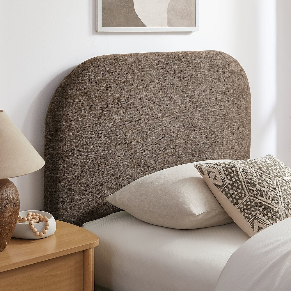 Keynote Twin Fabric Upholstered Storage Platform Bed Frame - Mocha