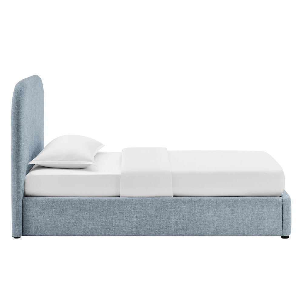 Keynote Twin Fabric Upholstered Storage Platform Bed Frame - Sky