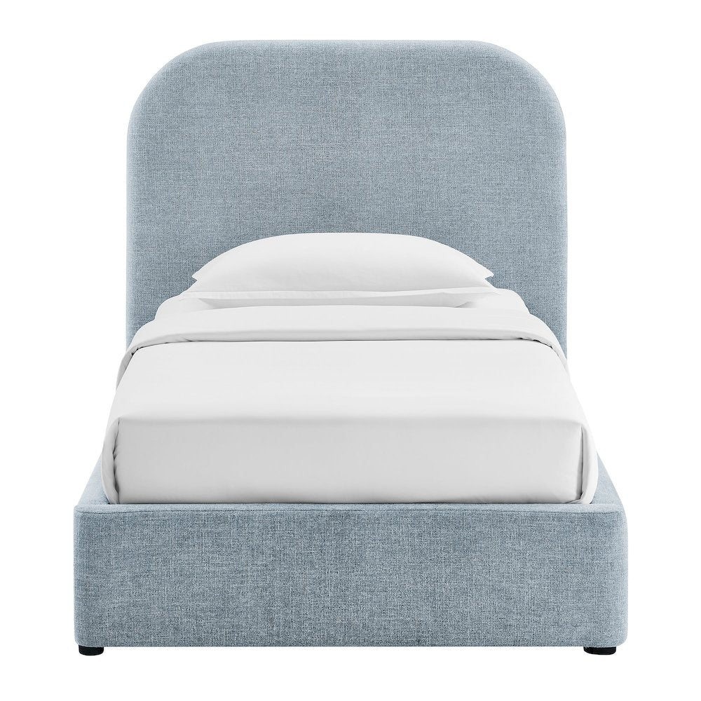 Keynote Twin Fabric Upholstered Storage Platform Bed Frame - Sky