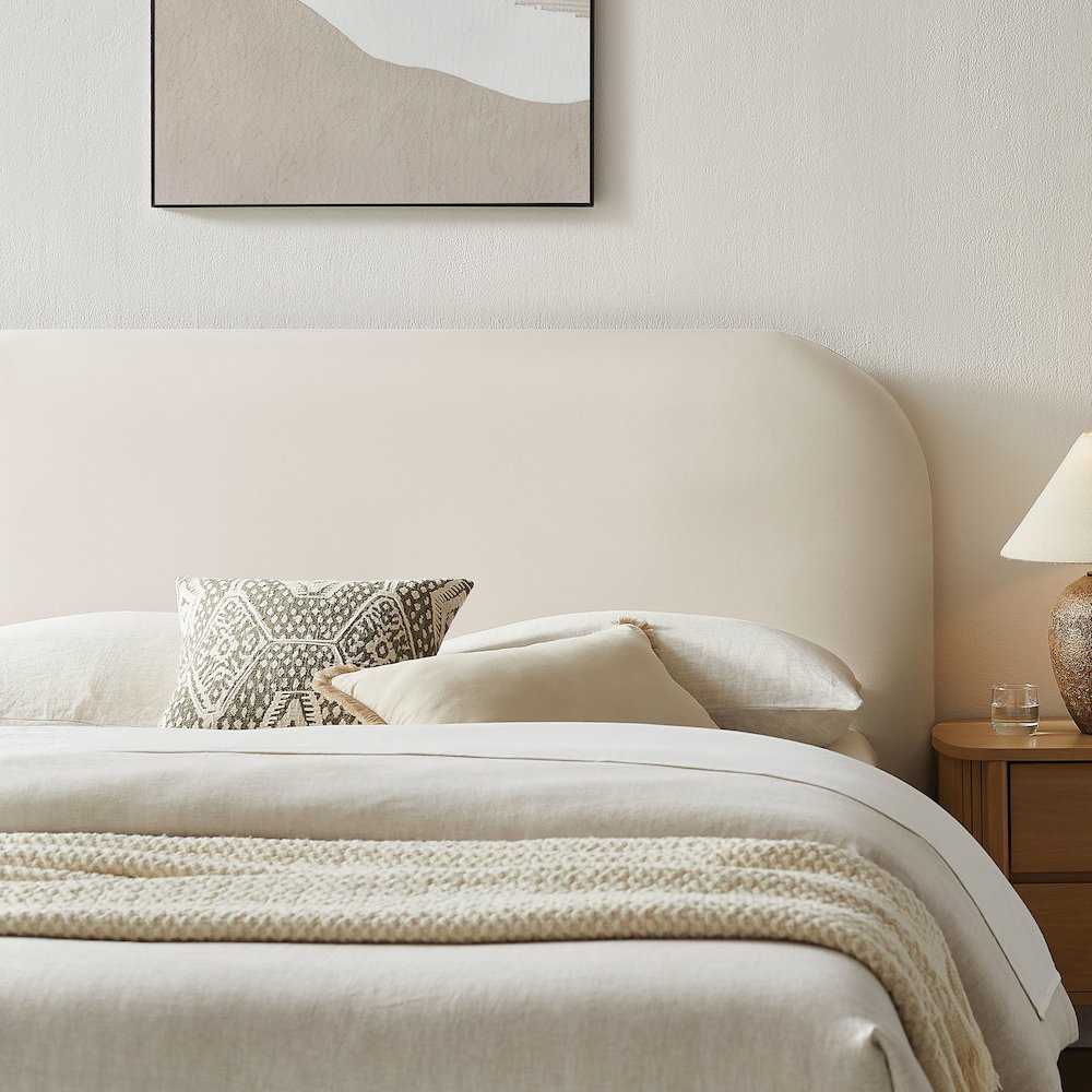 Keynote Full Performance Velvet Storage Platform Bed Frame - Alabaster